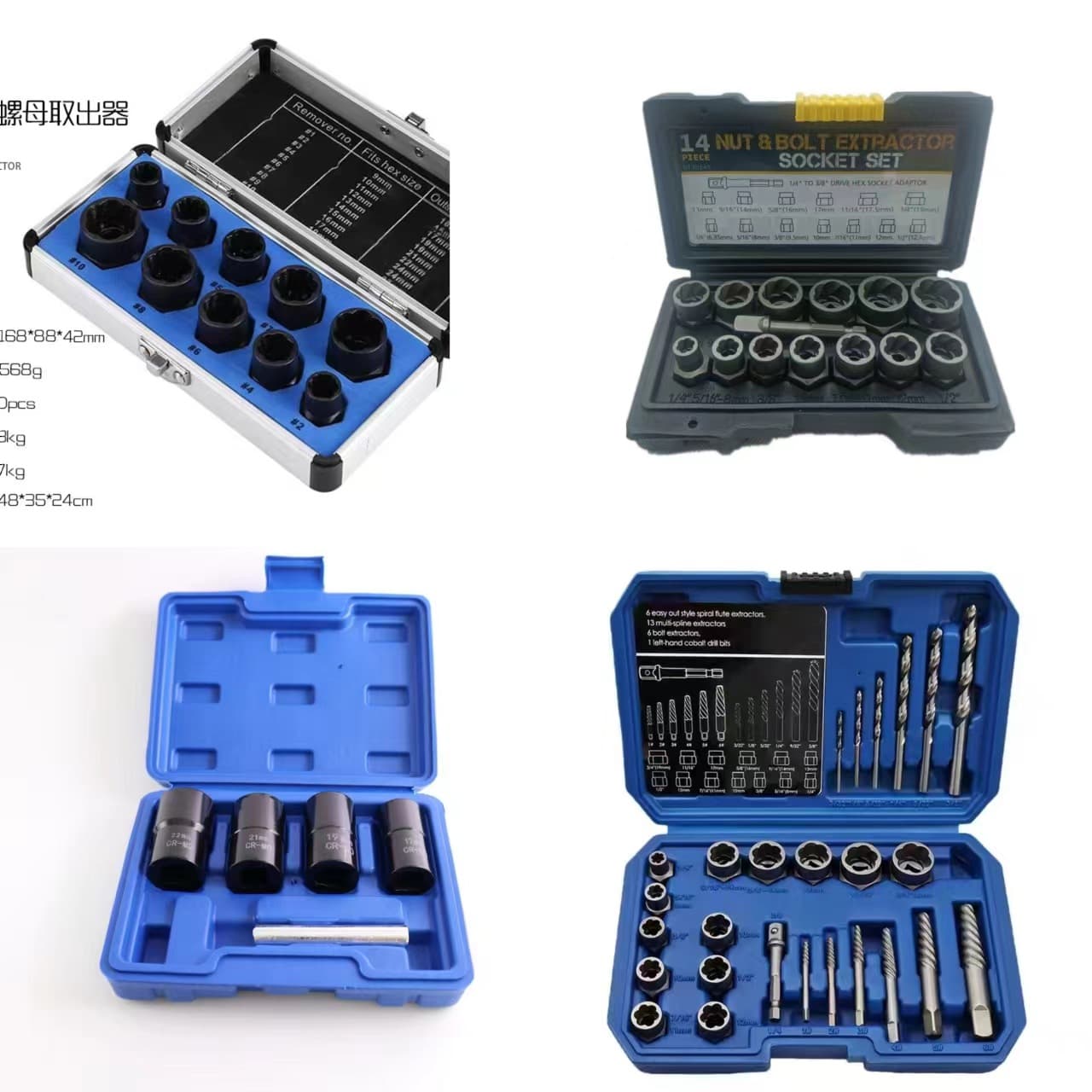 Screw and Bolt Stripped Thread Extractor, Rusty and Damaged Nut Removal Tool, Anti-Slip and Durable Broken Screw Solution