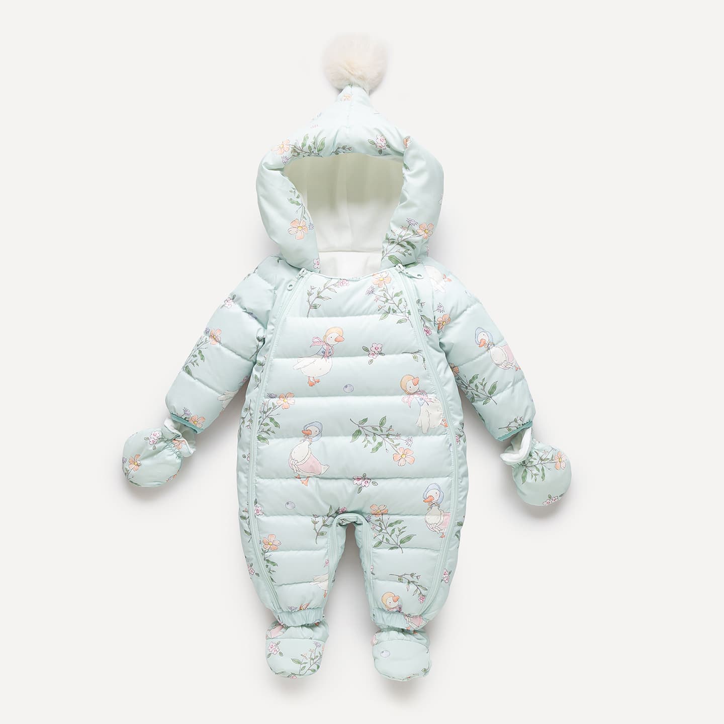 New infant down jacket winter baby thickened jumpsuit newborn hooded carrier crawl suit winter outerwear