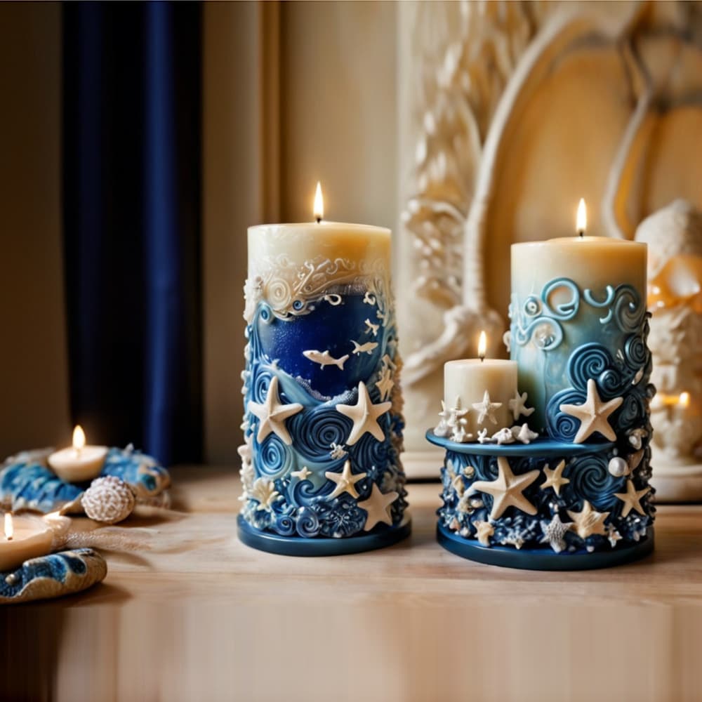 Marine style candle silicone mold diy aromatherapy decoration food grade silicone mold