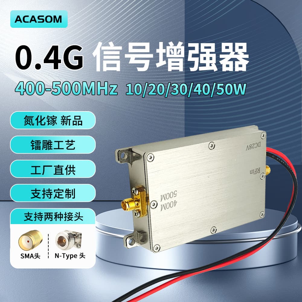 ACASOM 433M Unidirectional Signal Amplifier Enhancer 400M-500M RF Signal Enhancement Transmission Booster