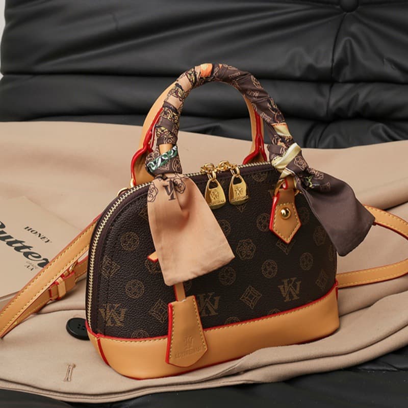 Women's Handbag 2025 New Style Elegant Fashion European and American Vintage Letter Shell Bag Handheld Shoulder Crossbody Bag