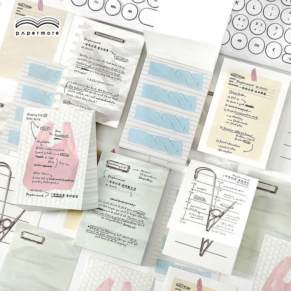 Jilvy PaperMore Some Records Series Notepads Minimalist Plan Checklist Scrapbook Material Memo Pads