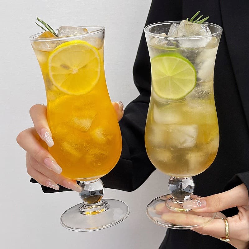 ins juice cup glass hurricane cup bar cocktail cup fruit tea cup cold drink cup high temperature resistant glass cup