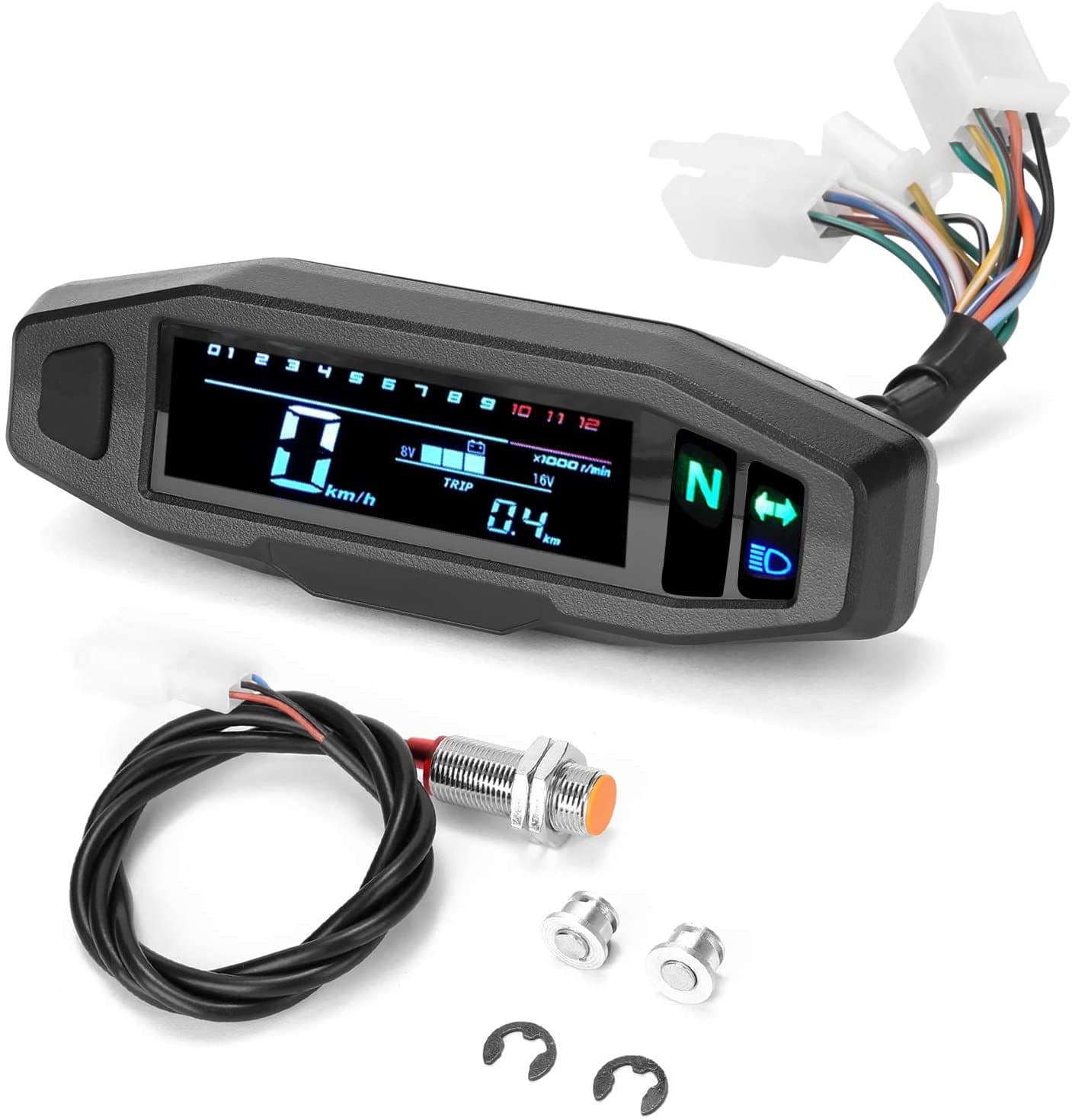 Universal Off-Road Vehicle Modified Mini LCD Digital Motorcycle Instrument Speedometer Digital Tachometer Speed Gauge