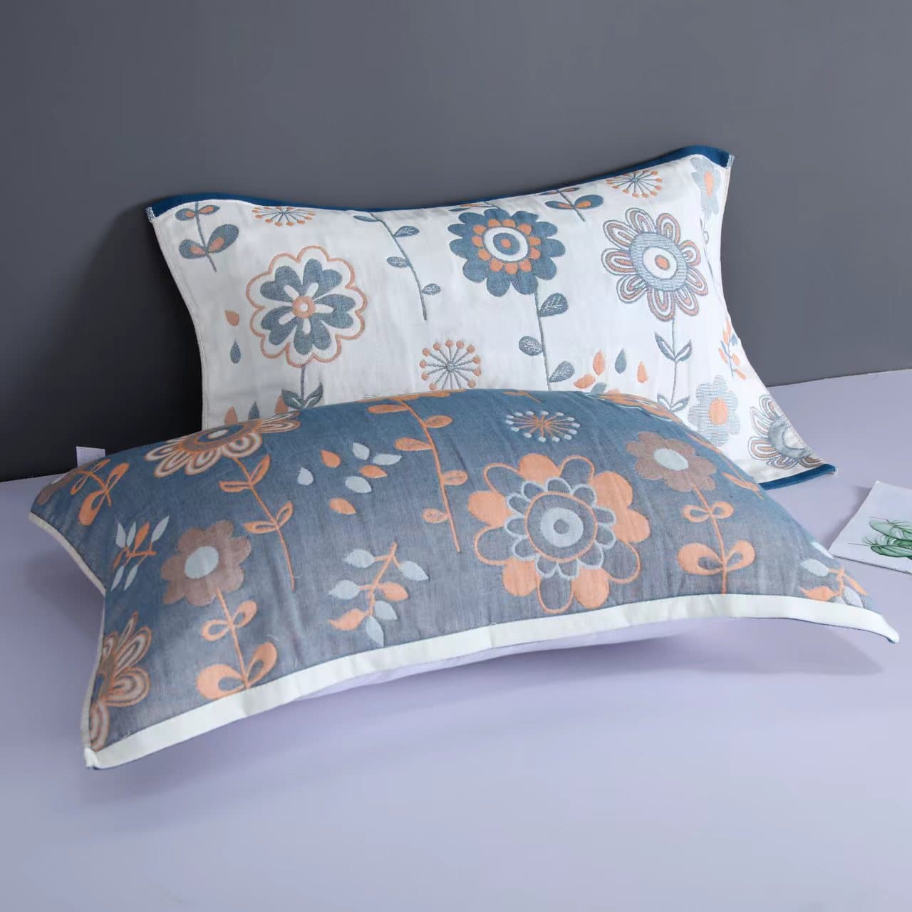 Multi-layer gauze pillow towel, cotton for adults, students, children, couples, household use, all-season large pillow towel, manufacturer wholesale and drop shipping single piece.