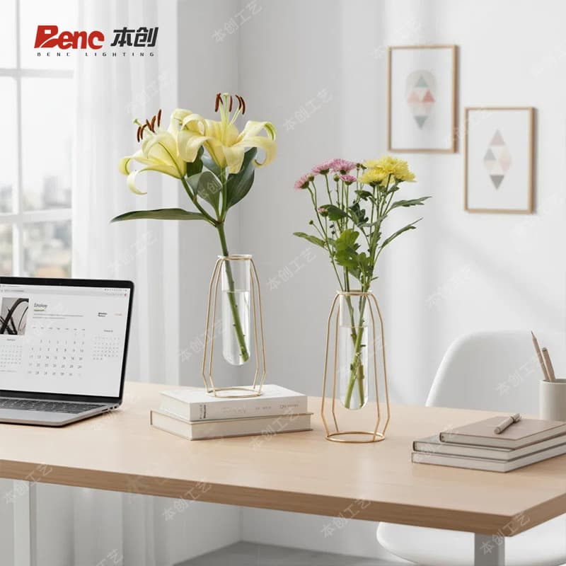 Glass Vase for Home, Office, Guesthouse, Restaurant Desktop Hydroponic Plant Fresh Flower Decorative Vase Soft Decor