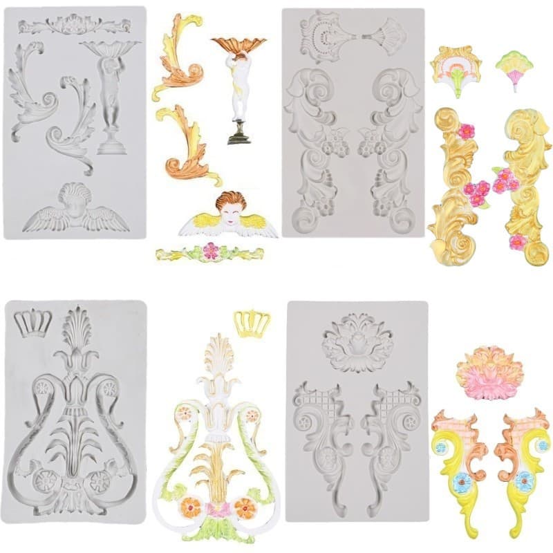 DIY European Vintage Relief Chocolate Fondant Cake Decoration Baking Mold - Relief Series Clay Silicone