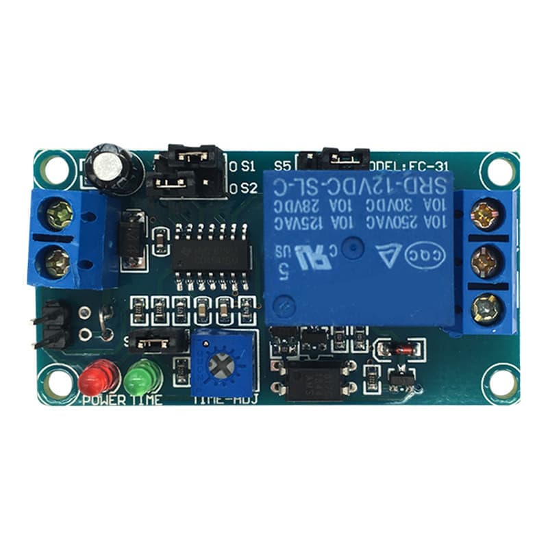 5V/12V normally open trigger delay switch relay module, delay circuit timing vibration alarm module