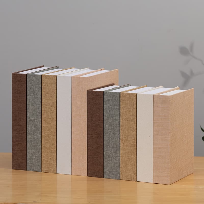 Solid color linen fabric fake book ornament, model book for hotel props, office area decoration, simulated book ornament.