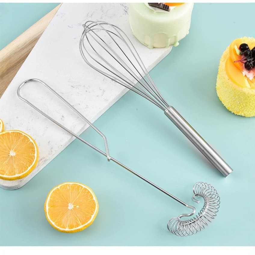 In-stock Whisk, Baking Tool with Stainless Steel Spring, Egg Beater for Cream and Dough