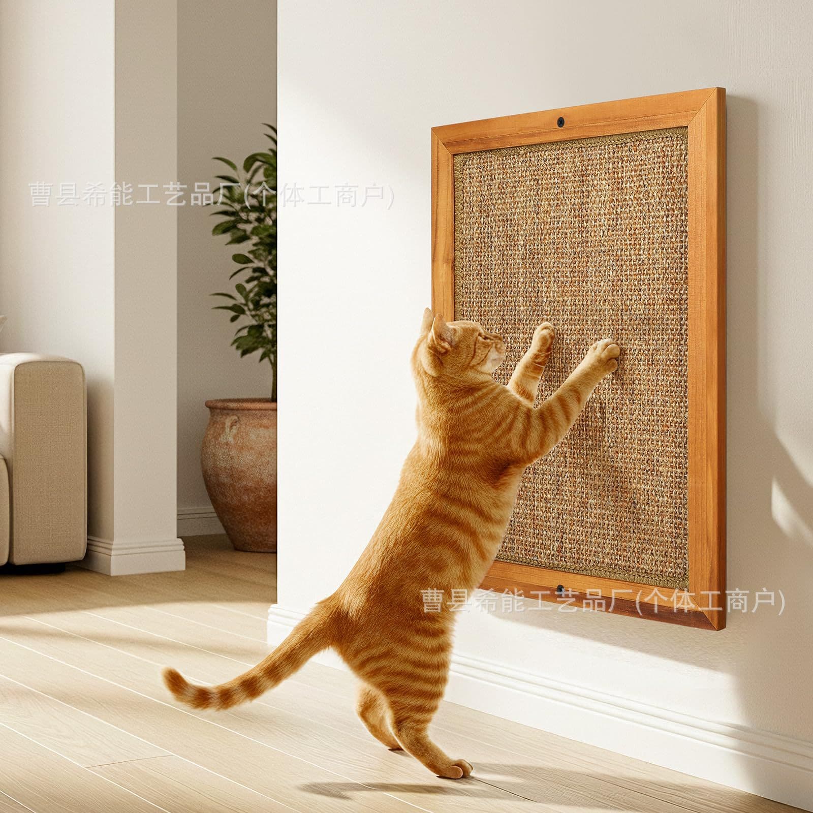 Wooden Cat Scratching Board, Wall-Mounted Cat Claw Sharpener, Sisal Cat Scratching Toy, Cat Climbing Frame, Indoor Cat Scratching Toy