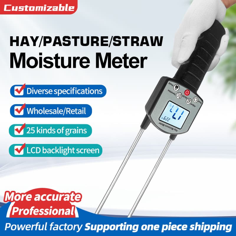 Portable hay moisture meter, sheep hay, rice and wheat hay, hay block moisture analyzer, alfalfa hay moisture meter