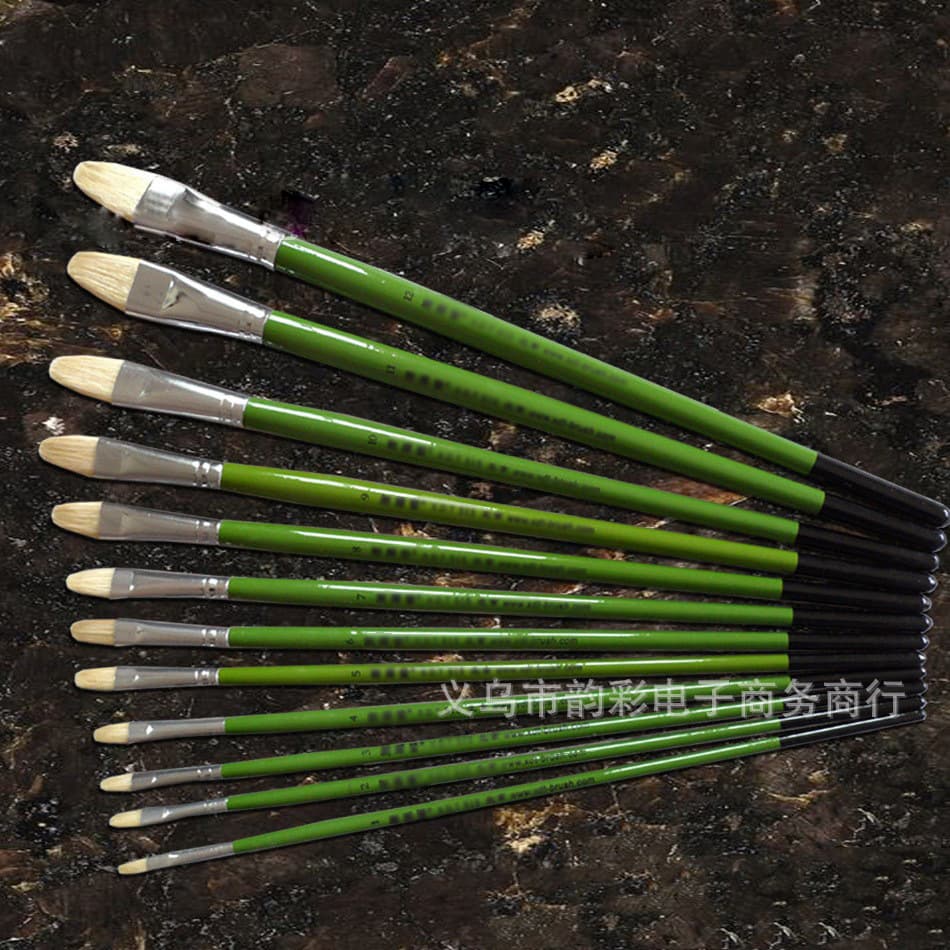 515 Duck Tongue Arc Pig Bristle Chalk Oil Brush Acrylic Brush Oil Brush No. 1-12