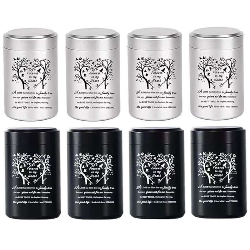 Cross-border New Memorial Relatives Pet Hair Moisture-proof Urn Pet Ash Container Aluminum Alloy Ashes Pot