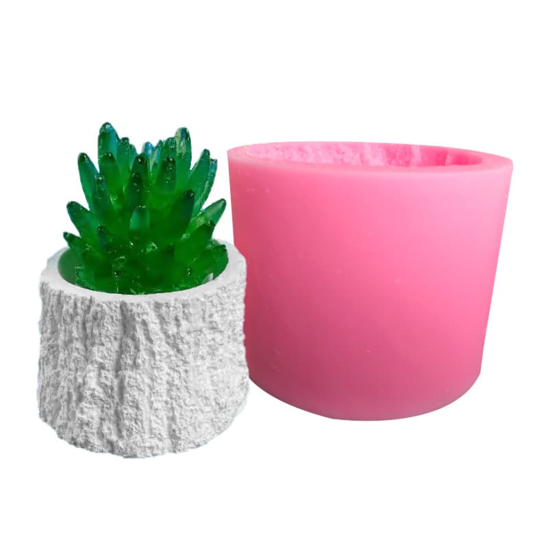 Stump Flower Pot Shape Silicone Mold for Epoxy Resin, Handmade Soap, Aromatherapy Plaster Mold, DIY Decorative Ornament Tool