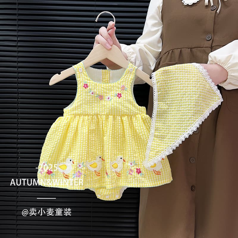 Baby Girl Summer Dress with Diaper Cover, Trendy Strappy Dress for Infant, Princess Dress for Little Girls