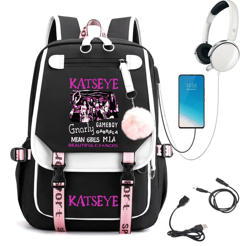 Katseye K-pop Girl Group Backpack Outdoor Travel School Bag Cross-border Hot-selling In Stock 60707