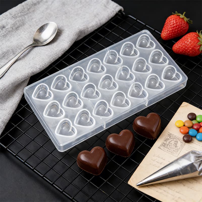 Yabei Baking Tool DIY Chocolate Mold PS Transparent Chocolate Mold Plastic Mold Heart Shape 2180