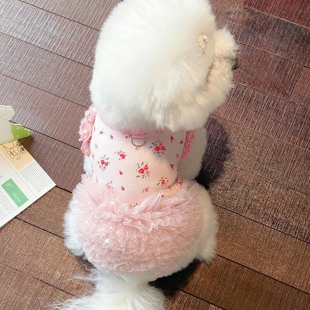 New Summer Cat and Dog Print Homewear, Ice Silk Cotton Dress for Teddy and Bichon Pet Clothing Wholesale