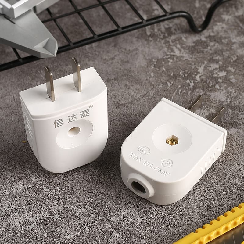 Xindatai pure copper power two-prong flat plug, high power, 10A two-prong plug.