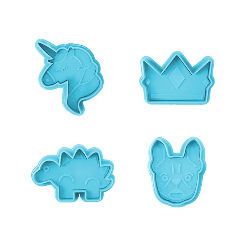 Crown Unicorn Dinosaur Simulation Fondant Cake Spring Mold Plastic Baking Tool Set In Stock