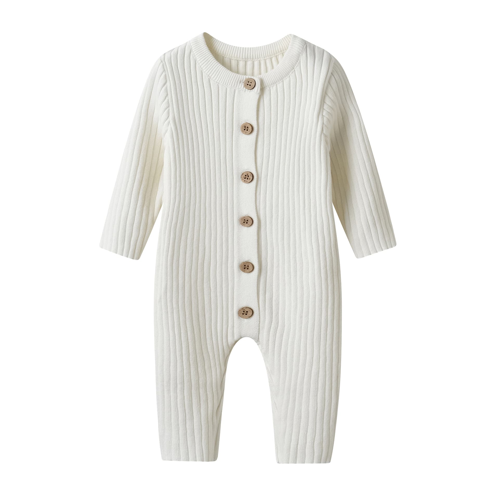 Korean-style Infant Baby Romper Spring Autumn Solid Ribbed Knit Jumpsuit for Boys Girls Baby Sweater Onesie