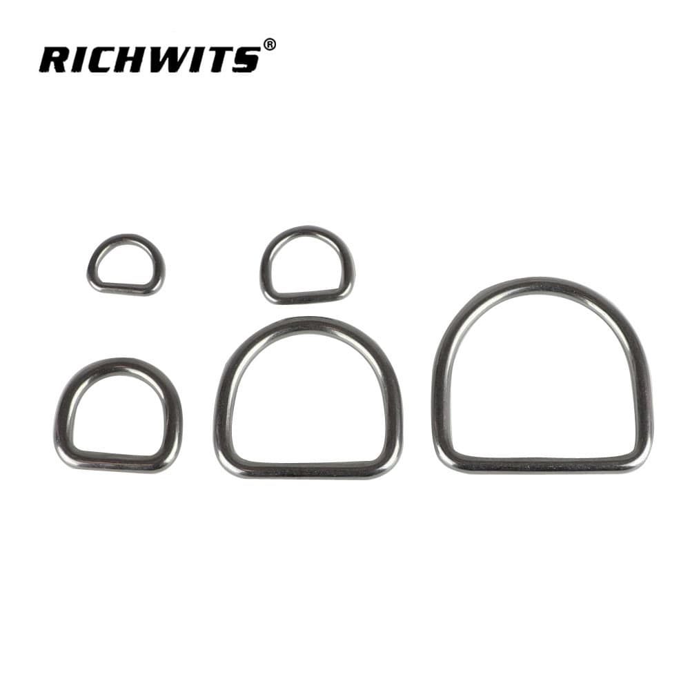 D-Ring Webbing Buckle Luggage Accessories Various Rings Half-Round Metal Ring 304 Stainless Steel Hardware D-Shaped Ring