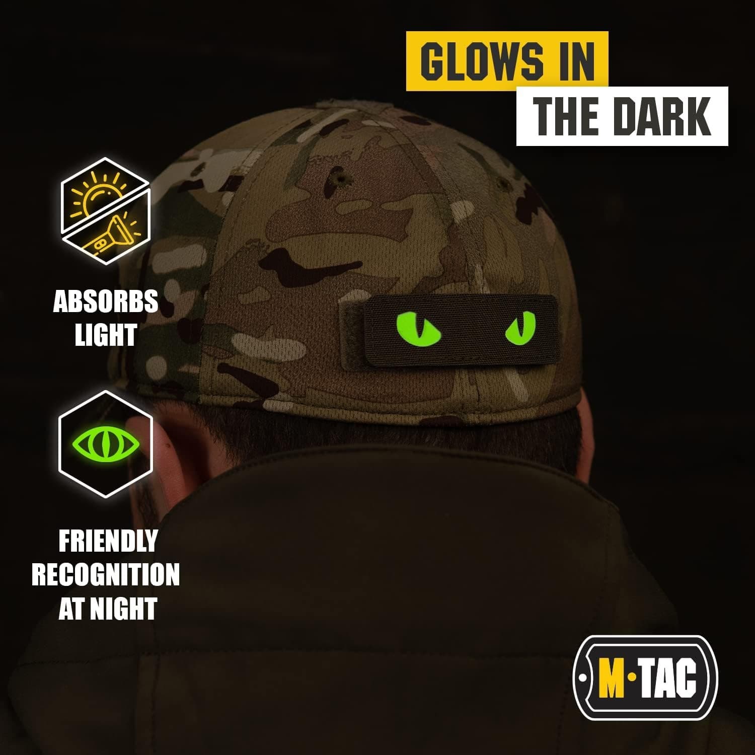 In Stock Glow-in-the-Dark Cat Eye Demon Eye Little Monster IR Reflective Morale Patch Velcro Arm Patch Outdoor Bag Accessory Sticker