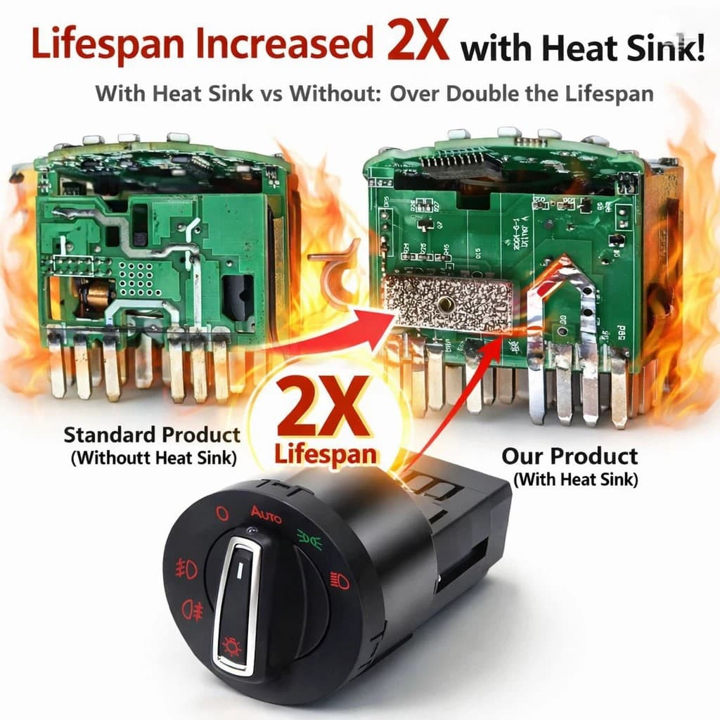 For New Bora, Lavida, Polo, Jetta, Sagitar, Magotan OEM Auto Headlight Switch Cross-Border