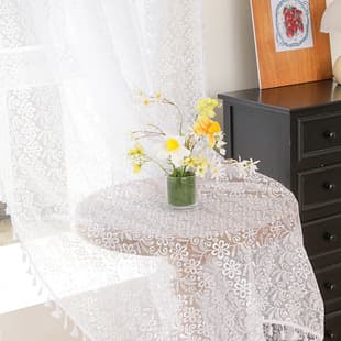 Export Custom Finished Curtains, European Lace Floral Window Sheer, Small Curtains, Semi-Sheer Curtains, Drop Shipping