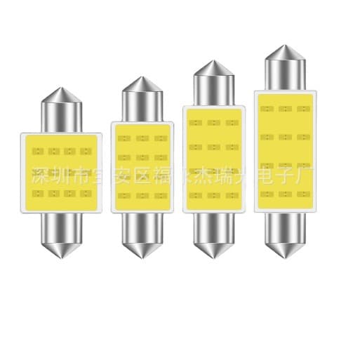 Automotive COB Double-Ended Bulb, Interior Reading Light, License Plate Illumination, Cross-Border Exclusive, Door Trunk Light, High Brightness