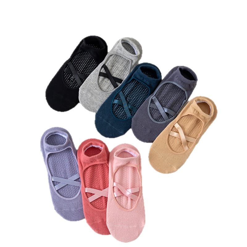 Professional Non-Slip Yoga Socks for Women, Solid Color Cotton Socks, Sweat-Absorbing Running Fitness Pilates Adult Women Floor Socks