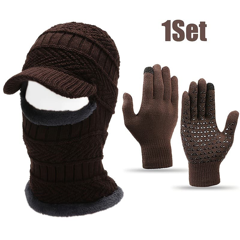 2025 New Cross-border Drop Shipping Winter Hats Warm Knitted Men's Hats Women's Warm Scarves All