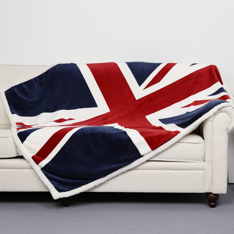 Cross-Border Wholesale Flag 3D Digital Print Union Jack Various National Flags Flannel Blanket, Thickened Double-Layer Sofa Blanket