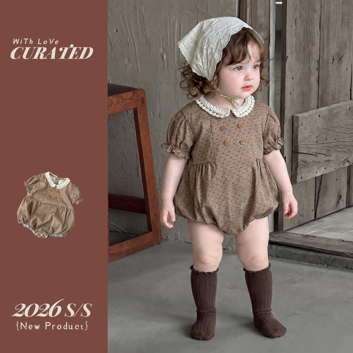 Girls' Korean-style floral baggy clothes 1-year-old baby girl Class A pure cotton thin jumpsuit infant summer clothes
