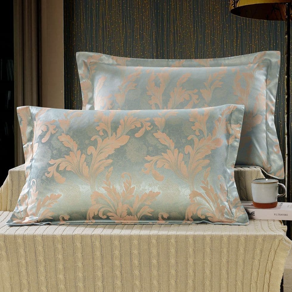 X5L European Style Pure Cotton Jacquard Pillowcase Set, Cotton King-Size Pillowcases, Pair for Adults, 48*74cm (Pair)