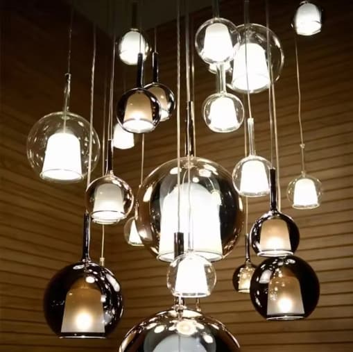 Milan Designer Minimalist Restaurant Bubble Glass Pendant Light Staircase Bedroom Nightstand Dining Table Pendant Lamp Round Decorative Light