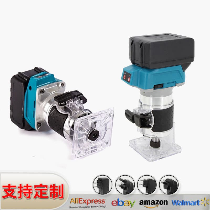 Brushless Lithium Cordless Trimmer, Rechargeable Woodworking Grooving Tool, Hole Carving Engraving Machine, Mini Router Electric Wood Milling
