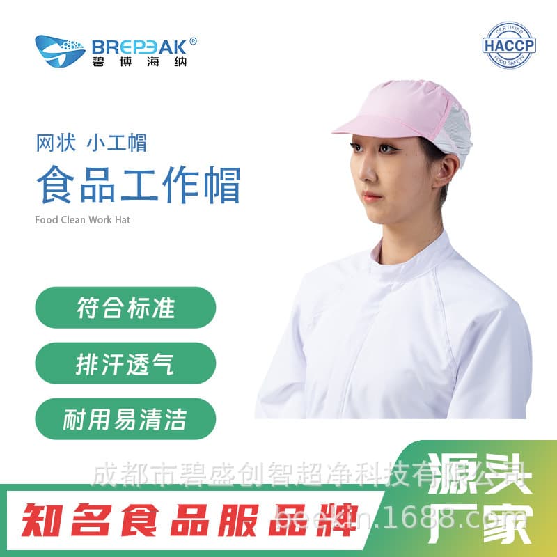 Bibo Haina Food Work Cap Factory Direct Sales with Net Small Worker Cap for Food Workshops