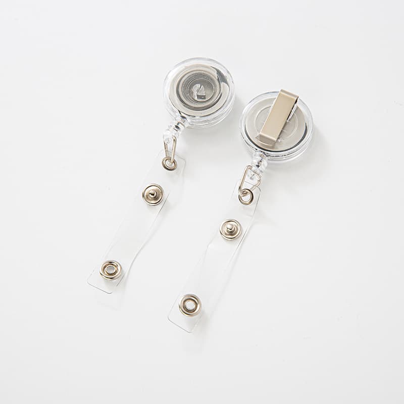 Transparent Pull Cord Retractable Buckle for Work Badges, Student Card Holders, and ID Card Clips