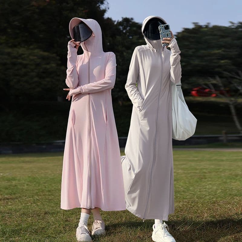 Ice Silk Full Body Summer Sun Protection Clothing Thin Women's Style UPF50+ Electric Vehicle Friendly Long Length Design