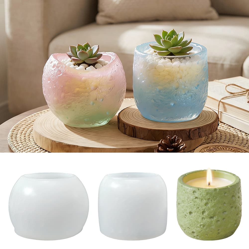 Space Texture Planet Candle Cup Mold DIY Aromatherapy Candle Empty Cup Cement Gypsum Fragrance Ornament Mold
