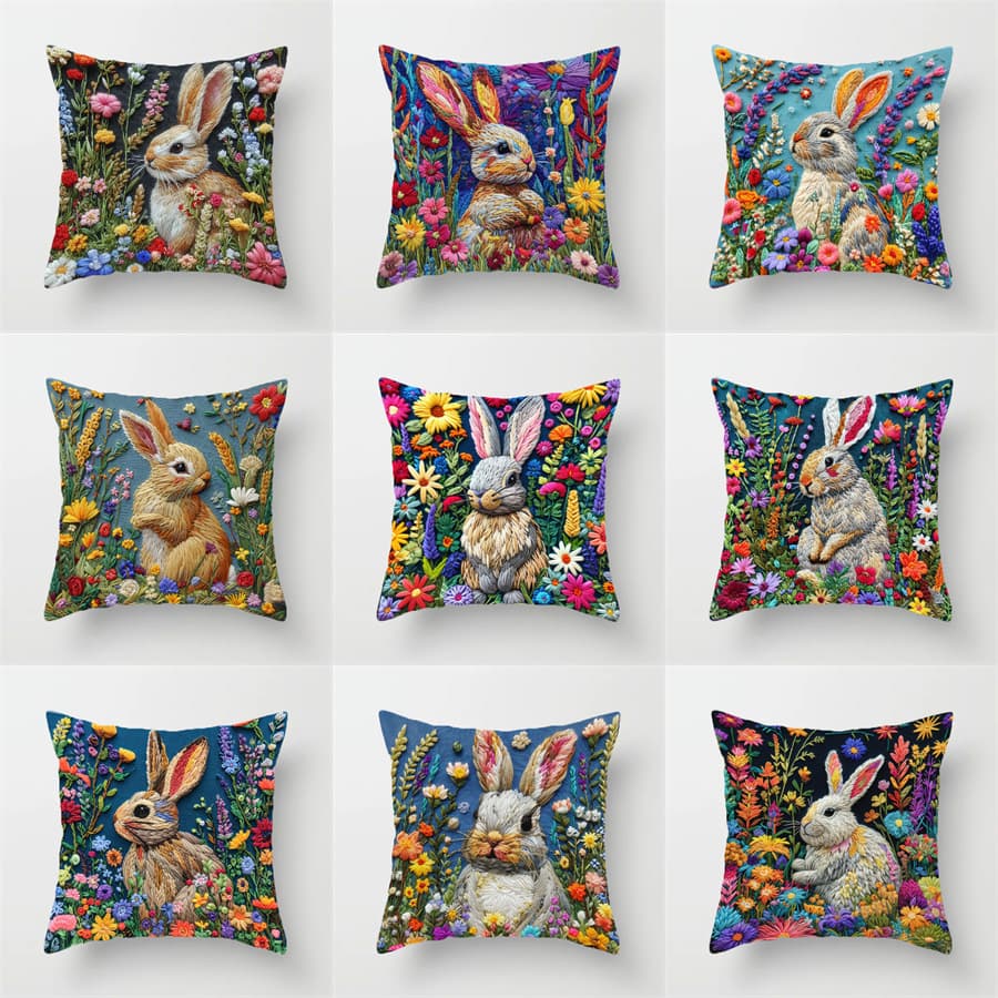 Amazon TEMU 3D Cartoon Rabbit Throw Pillow Sofa Bed Headrest Cushion Waist Pillow Amazon Pillow Cover