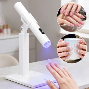 Quick-Dry Handheld White Screen Display One-Key Nail Sticker Curing Light Therapy Machine for Nails with Stand