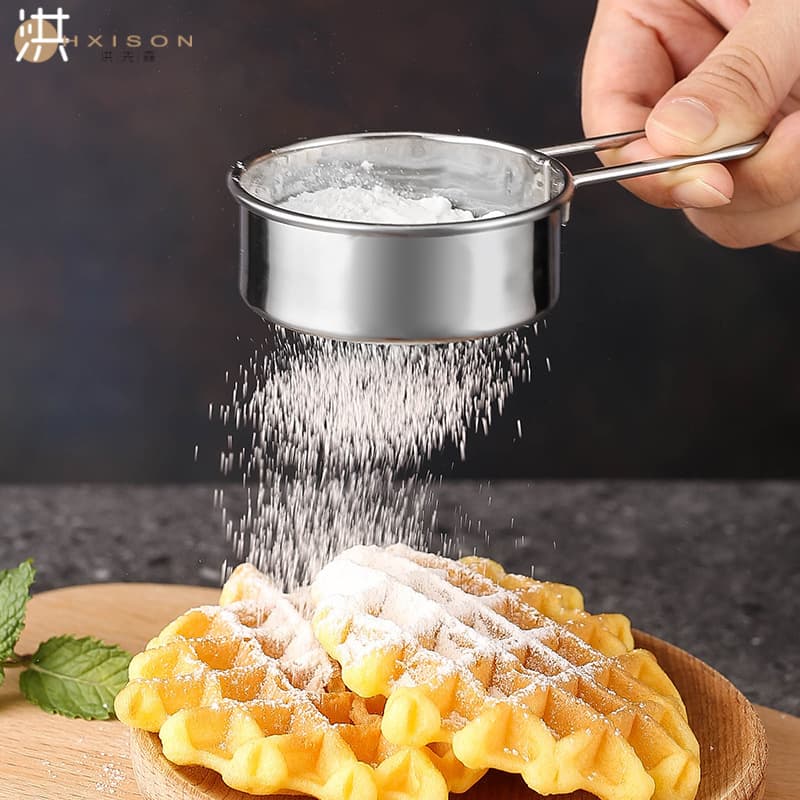 304 Stainless Steel Handheld Mini Flour Sieve, 40 Mesh Powdered Sugar Sieve, Cocoa Powder Sprinkler, Home Baking Mesh Sieve