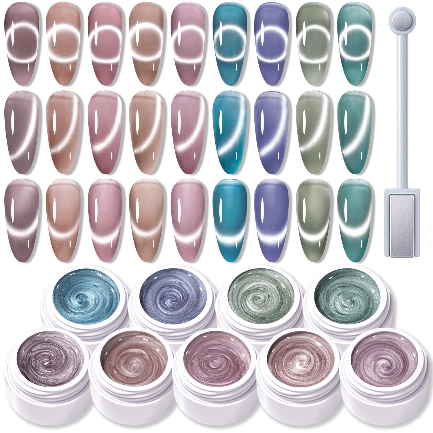 Light and Shadow Cat's Eye Series Nail Polish New Explosive Translucent Glass Beads White Nude Porcelain White Cat's Eye Nail Polish