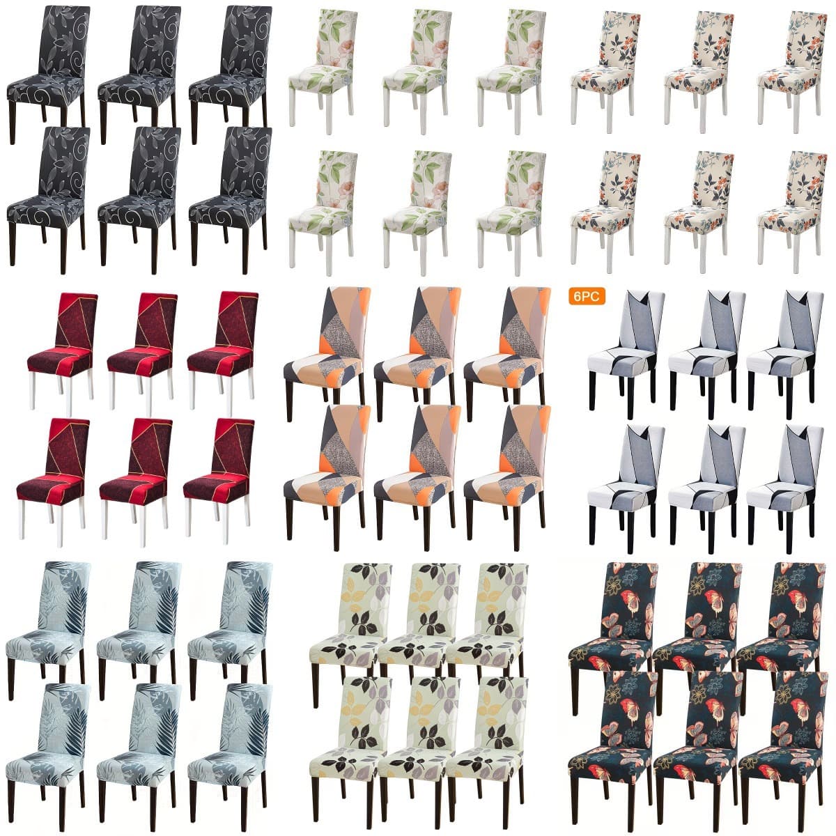 Cross-border Amazon printed elastic chair cover elastic household dining table seat cover cushion backrest integrated JIT dropshipping