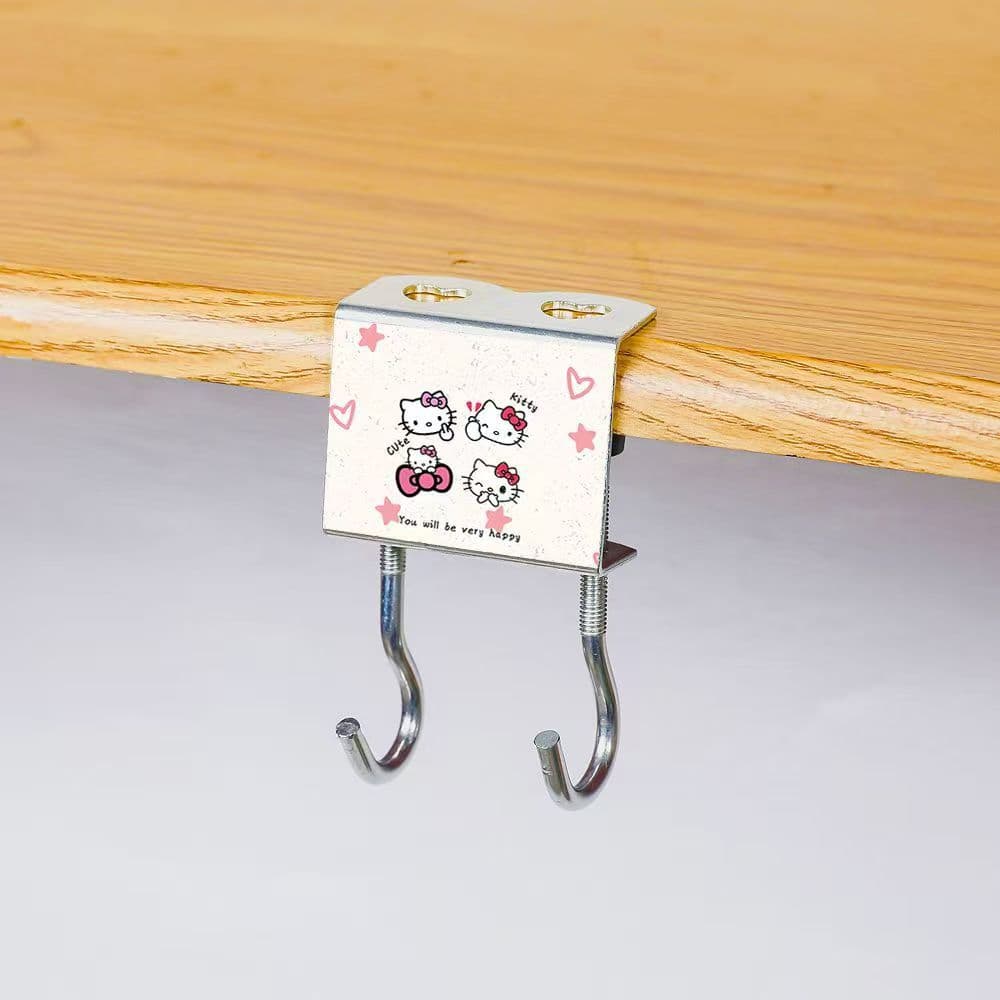 Office desktop student backpack hook, removable and detachable bag hook for desk edge, no-drill load-bearing bag hanging gadget.