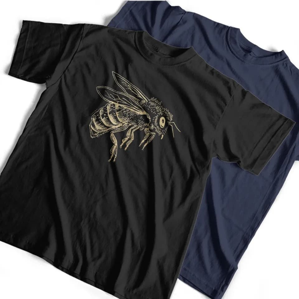 Cotton Printed Unisex T-Shirt Loose Fit Men's T-Shirt Large Size T-Shirt Men's T-Shirt Bees04