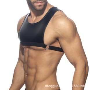 New Cross-Border Matte Patent Leather Silky Sexy Vest High Elasticity Plus Size Breathable Fitness Stage Nightclub DS Performance Wear